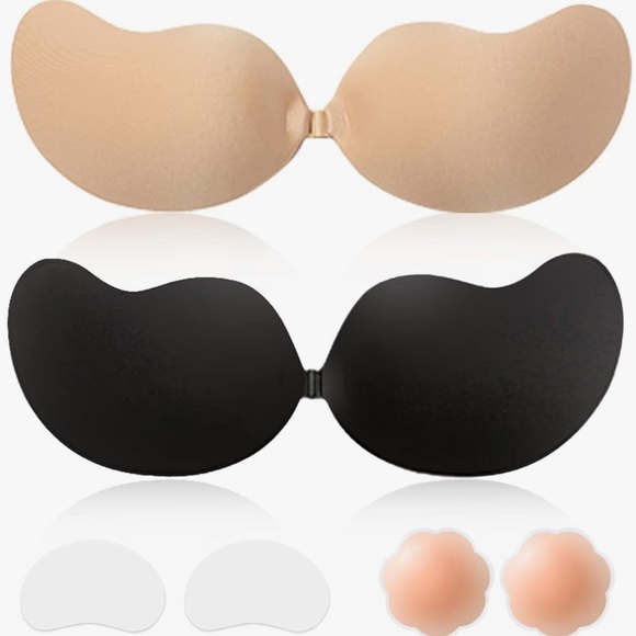 Adhesive Strapless Invisible Push Up Stick on Bras 2 Pair Reusable NEW! B Cup - Picture 4 of 10